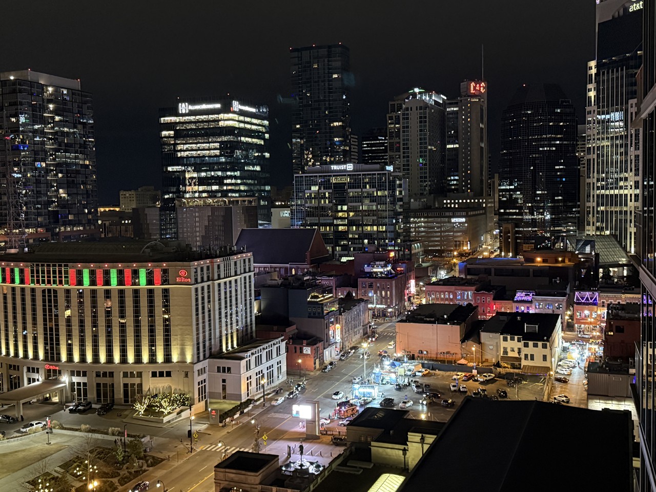 Broadway from above at night